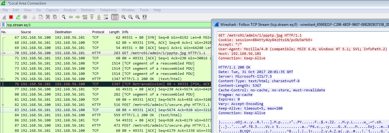 Wireshark capture