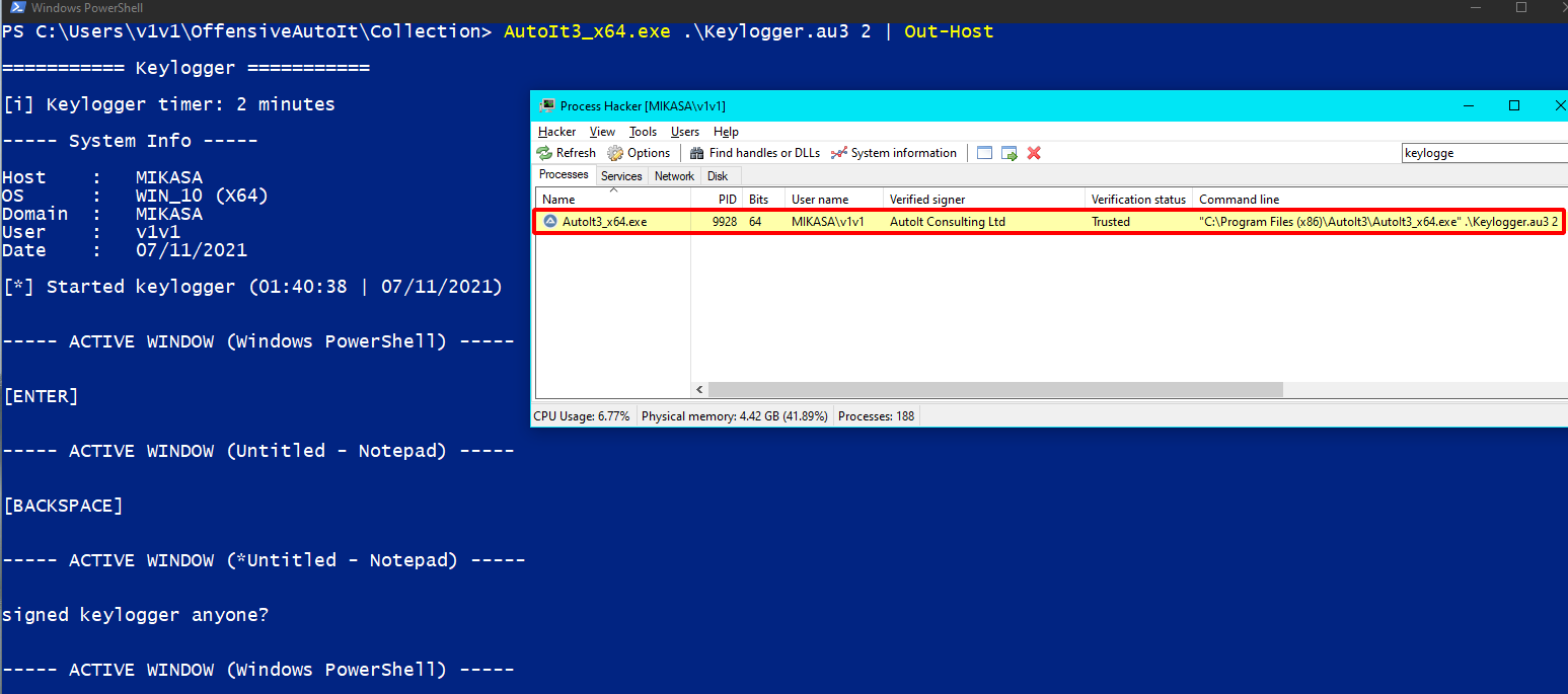 AutoIt keylogger